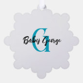 ベビー第1クリスマス紙オーナメントカード オーナメントカード (裏面)