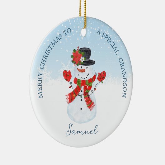 ベビー第1クリスマス雪だるまオーナメント セラミックオーナメント (右)