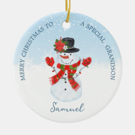 ベビー第1クリスマス雪だるまオーナメント セラミックオーナメント