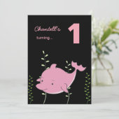 ベビー第1ドルフィンアンダーザシー誕生日招待状 招待状 (スタンド正面)