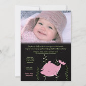 ベビー第1ドルフィンアンダーザシー誕生日招待状 招待状 (裏面)