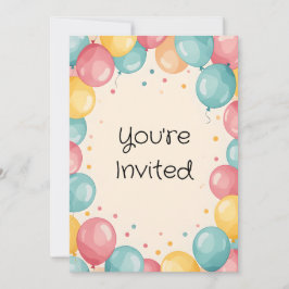 ベビー第1バースデーバルーンデザイン 招待状