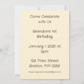 ベビー第1バースデーバルーンデザイン 招待状 (裏面)