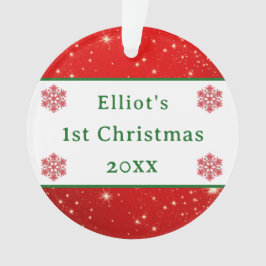 ベビー第1初めてのクリスマスエレガントレッドスノーフレーク オーナメント