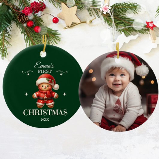 ベビー第1初めてのクリスマスジンガーブレッドクッキー セラミックオーナメント