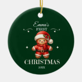 ベビー第1初めてのクリスマスジンガーブレッドクッキー セラミックオーナメント (正面)