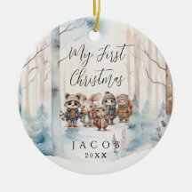 ベビー第1初めてのクリスマススノーウィーウィンターウッドランドサー