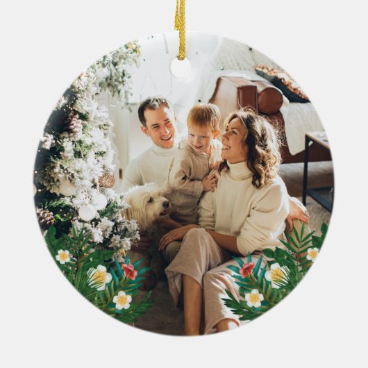 ベビー第1初めてのクリスマストロピカルエキゾチックパロット セラミックオーナメント (裏面)