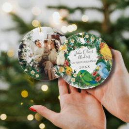 ベビー第1初めてのクリスマストロピカルエキゾチックパロット セラミックオーナメント