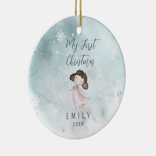 ベビー第1初めてのクリスマスベビーガール セラミックオーナメント (右)