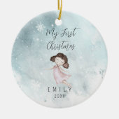 ベビー第1初めてのクリスマスベビーガール セラミックオーナメント (正面)