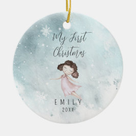 ベビー第1初めてのクリスマスベビーガール セラミックオーナメント