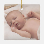 ベビー第1初めてのクリスマス北極動物水色 セラミックオーナメント (裏面)