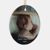 ベビー第1初めてのクリスマス生まれたばかりのファミリー写真 セラミックオーナメント (右)
