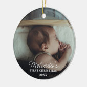 ベビー第1初めてのクリスマス生まれたばかりのファミリー写真 セラミックオーナメント (左)