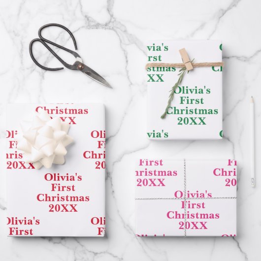 ベビー第1初めてのクリスマス ラッピングペーパーシート (正面)