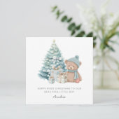 ベビー第1回クリスマスかわいいテディベア シーズンカード (スタンド正面)