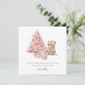 ベビー第1回クリスマスかわいいテディベア シーズンカード (スタンド正面)