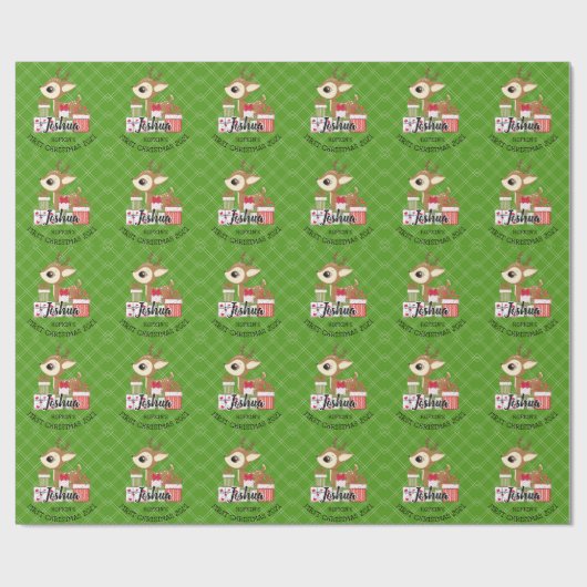 ベビー第1回クリスマスかわいい冬の子鹿ドゥ ラッピングペーパー (フラット)