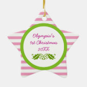 ベビー第1回クリスマスカスタムセラミックスターオーナメント セラミックオーナメント (裏面)