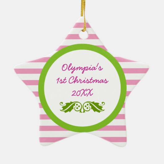 ベビー第1回クリスマスカスタムセラミックスターオーナメント セラミックオーナメント (裏面)
