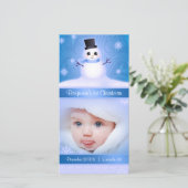 ベビー第1回クリスマスキュート雪だるまブルー シーズンカード (スタンド正面)