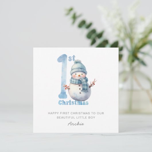 ベビー第1回クリスマスキュート雪だるま シーズンカード (スタンド正面)