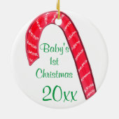 ベビー第1回クリスマスサンタクロース飴ケイン セラミックオーナメント (裏面)