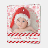 ベビー第1回クリスマススノーフレークキャンディーケーン セラミックオーナメント (左)