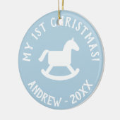 ベビー第1回クリスマスツリーのロッキング馬オーナメント セラミックオーナメント (左)