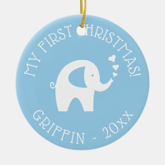 ベビー第1回クリスマスツリーオーナメントプレゼント20XX セラミックオーナメント (正面)