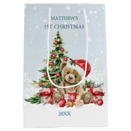ベビー第1回クリスマステディベア ミディアムペーパーバッグ (裏面)