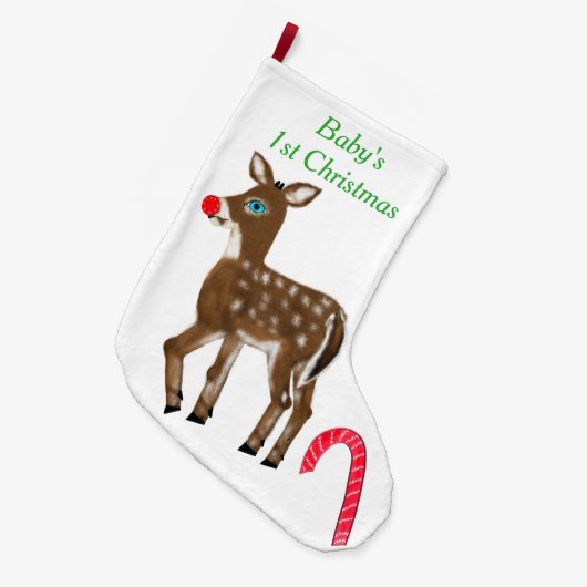 ベビー第1回クリスマストナカイ ラージクリスマスストッキング (正面 (吊り時))