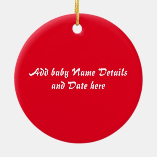 ベビー第1回クリスマスハパーソナライズされたムスター漫画 セラミックオーナメント (裏面)