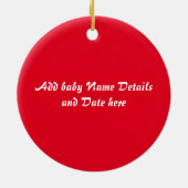 ベビー第1回クリスマスパーソナライズされたベビーパンダベア セラミックオーナメント (裏面)