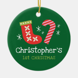 ベビー第1回クリスマスパーソナライズされた セラミックオーナメント