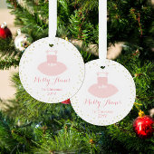 ベビー第1回クリスマスピンク&金ゴールドツツ オーナメント