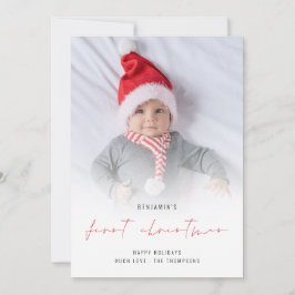 ベビー第1回クリスマスフォトオーバーレイホリデーカード シーズンカード