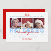 ベビー第1回クリスマスフォトカード男の赤ちゃん シーズンカード (正面/裏面)