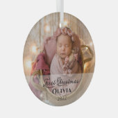 ベビー第1回クリスマスフォトキープサケ ガラスオーナメント (正面右)