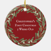 ベビー第1回クリスマスフォトキープサケ セラミックオーナメント (裏面)