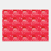 ベビー第1回クリスマスフォトサンタハットスノーフレーク ラッピングペーパーシート (正面2)