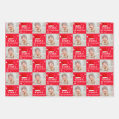 ベビー第1回クリスマスフォトサンタハットスノーフレーク ラッピングペーパーシート (正面)