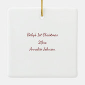 ベビー第1回クリスマスフォトパーソナライズされたー | セラミックオーナメント (裏面)