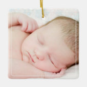 ベビー第1回クリスマスフォトパーソナライズされたー | セラミックオーナメント (正面)