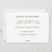 ベビー第1回クリスマスフォトホリデーカード シーズンカード (裏面)