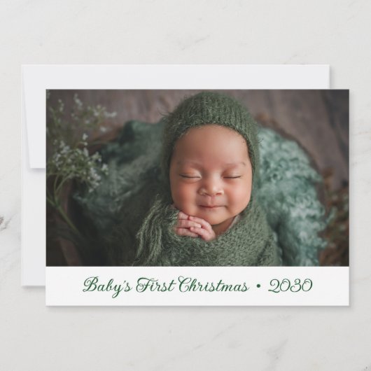 ベビー第1回クリスマスフォトホリデーカード シーズンカード (正面)