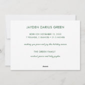 ベビー第1回クリスマスフォトホリデーカード シーズンカード (裏面)