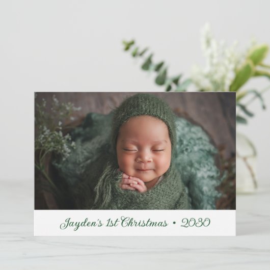 ベビー第1回クリスマスフォトホリデーカード シーズンカード (スタンド正面)