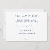 ベビー第1回クリスマスフォトホリデーカード シーズンカード (裏面)